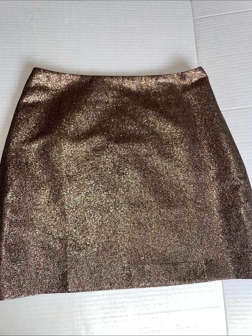LOFT Metallic Bronze Mini Skirt